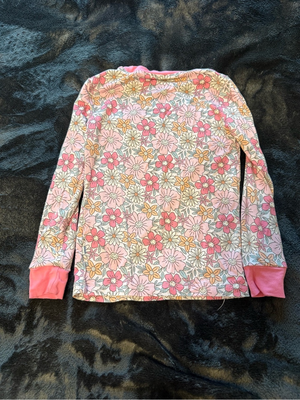 Girls Floral Pink Bamboo Long-Sleeve Pajama Set - Picture 4 of 6